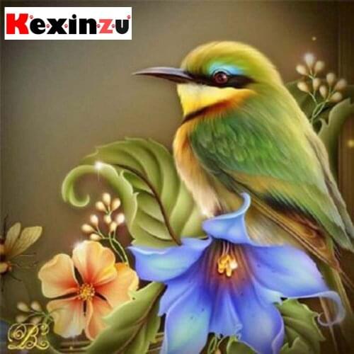 Kexinzu Full Square Round Drill Stone Diamond Painting Cartoon Cute Bird Mosaic 5d Diy Cross Stitch Resin Embroidery Gift