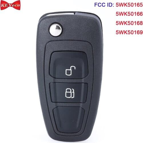 KEYECU for Ford C-Max S-Max Focus Ranger Galaxy Mondeo Remote Key Fob 5WK50165 5WK50166 5WK50168 5WK50169 4D63 Chip 434MHz