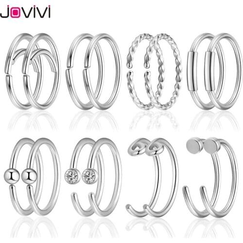 Jovivi Stainless Steel 20G Nose Ring Hoop Nose Studs Cartilage Tragus Daith Septum Ear Helix Nipple Eyebrow Lip Body Piercing