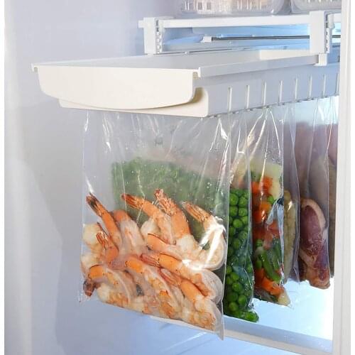 Food Sealed Bag Storage Rack Hanging Rail Danger Refrigerator Drawer Storage Food Container Holder Fridge Organizer Racks