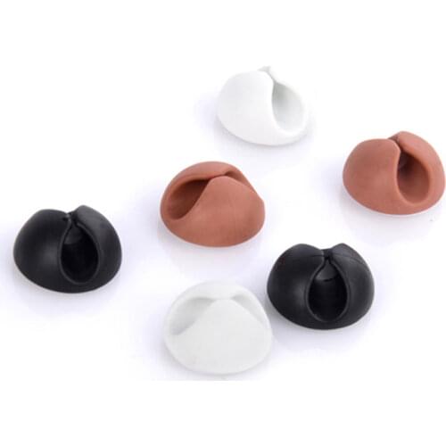 Round Silicone Cable Holder Protector, Device Power Cord Winder Holder Organizer, Desktop Plug Wire Finishing Retention Clips