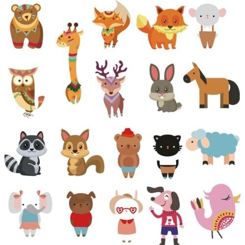 Lovely Animal Iron-On Transfer 1 pieces/lot Small Patches Diy A-level Washable Kid Clothes Sticker For Cartoon Set Patch Y-165