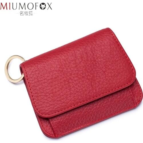2020 New Womens Wallets Mini Genuine Leather Female Small Card Holder Short Purses with Coin Pocket Designer Wallet Card Holder