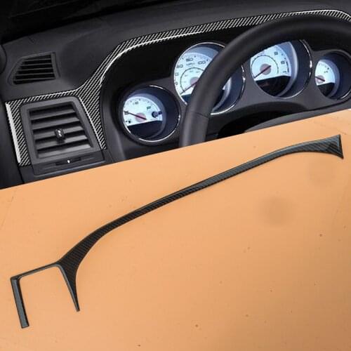 Carbon Fiber Dashboard Trim Dash Panel Cover Console Sticker Frame Fit for Dodge Challenger 2008 2009 2010 2011 2012 2013 2014