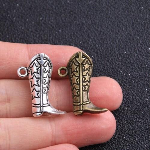 4PCS 20*26mm Metal Alloy 2020 New Two Color Ms Boots Charms Pentagram Pendant For Jewelry Making DIY Handmade Craft