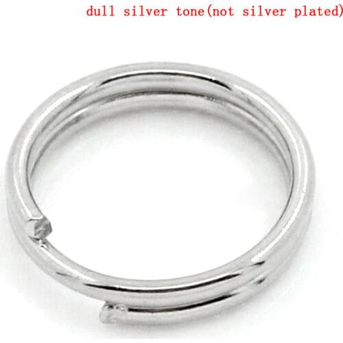 Lovely Split Rings Findings Silver Color 7mm Dia,1000PCs (B24666)