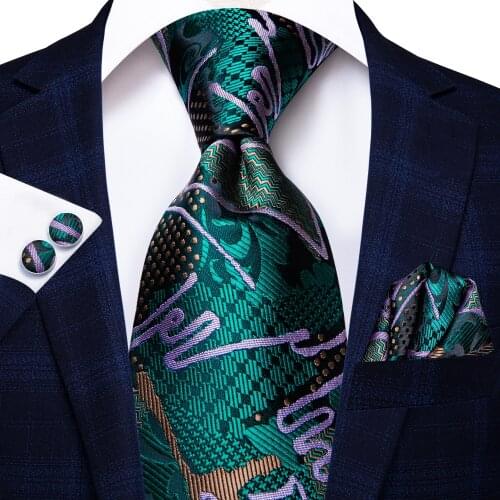 Hi-Tie Green New Fashion Business Paisley 100% Silk Mens Tie NeckTie 8.5cm Ties for Men Formal Luxury Wedding Quality Gravata