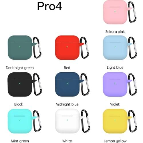 Silicone case For AirPods Pro 4 Case luxury solid color silicone Earphone Cover For Airpodding Pro 4 Headphone Protective Cover