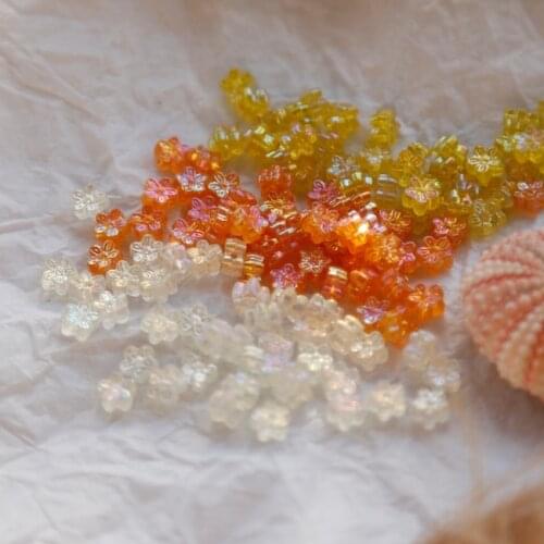 20 Tiny Piece Cute AB Color Small Flower Resin Japan DIY Hand Made Material Accessories Accessories Earrings Material Retro