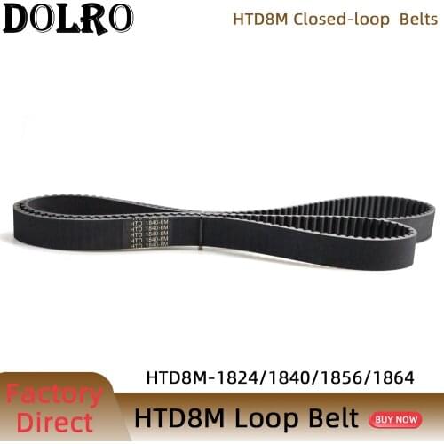 HTD 8M synchronous belt C=1824/1840/1856/1864width 15/20/25/30/40/50mm Teeth 228 230 232 233 HTD8M Timing Belt 1824-8M 1840-8M