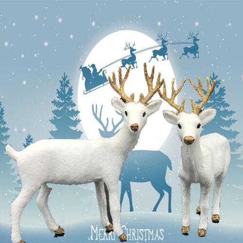 Brand New Christmas Simulation Plush Reindeer Xmas Elk Plush Toy New Year Decor Ornament Home Figurines Miniatures