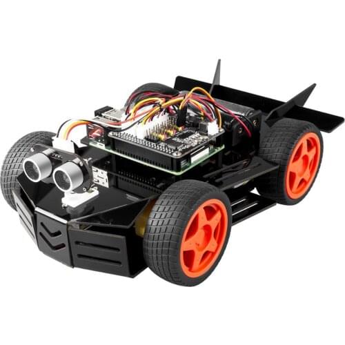SunFounder DIY Electronic Raspberry Pi Car Robot Kit, 4WD HAT Module, Ultrasonic Sensor, Velocity Measurement Module