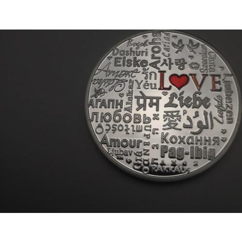 Love Birds Couple Flying Silver Plated Coin Elizabeth Souvenir Commemorative Coins Lover Gifts
