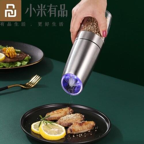 Youpin Electric Automatic Mill Pepper Salt Grinder LED Light Peper Spice Grain Mills Porcelain Grinding Core Mill Kitchen Tools