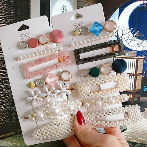 Korean Fashion Simulation Pearl Flower Hairpins For Women Hair Accessories Elegant Acrylic Barrettes Clips Girls Wedding Jewelry