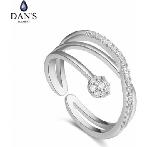 DANS Element Brand Real AAA Zirconia Micro Inlays Rose Gold Color Ring Party For Women Valentine Gift 129825