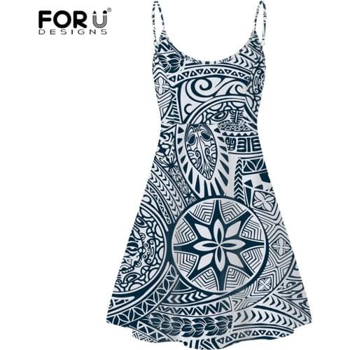 Jackherelook Summer Dress Women Vintage Sleeveless Beach Sundress Polynesian Trabal Hawaiian Knee Length Elegant Midi Dresses