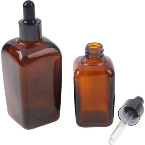 1pcs 50ml 100ml Empty Dropper Bottle Amber Essential Oil Glass Dropper Bottle