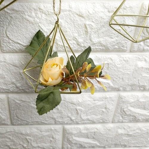 1PC Nordic Styles Geometry Iron Flower Vase Hydroponics Container Living Room Hanging Decoration Table Vase Home Decor MK 004