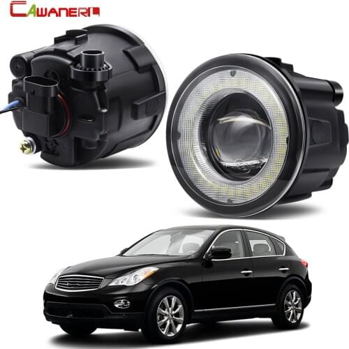 2 X Car Front Bumper LED Fog Light Assembly Angel Eye DRL Daytime Running Light 30W 12V For Infiniti EX EX25 EX35 EX37 2008-2013