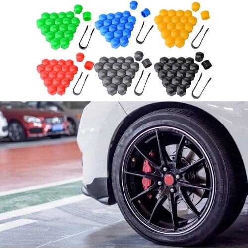 20Pcs 17mm Car Wheel Nut Caps Auto Hub Screw Cover Bolt Rims Exterior Decoration Special Socket Protection Dust Proof Head Cover