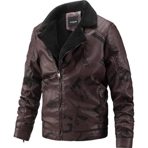 2021 KB Fleece Leather Jackets Men Casual Fashion Slim Fit Warm PU Motorcycle Jacket Men New Winter Fur Collar Mens Jackets