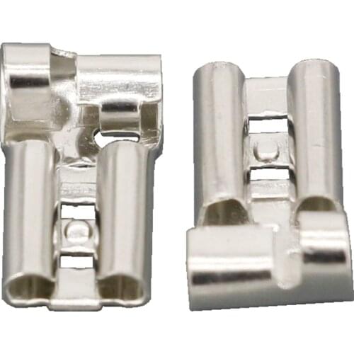 100 PCS 4.8 Series Bend Buttons 4.8 * 0.5MM 187 Female Terminals Tinned