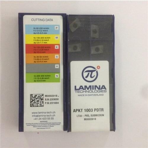 APKT100308PDTR LT30 replacement of APKT1003 PDTR LT30 100% Original LAMINA carbide insert with the best quality 10pcs/lot free s