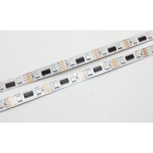Free Shipping 5050 SMD IP22 Non-Waterproof 240LEDs LPD8806 24IC Flexible RGB LED Strips Light 48LEDs/m DC 5V white PCB