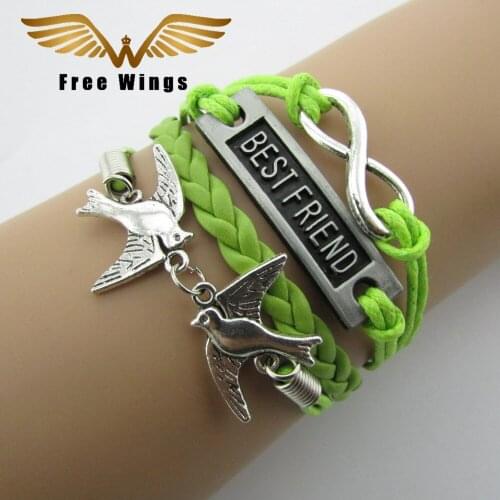 Bracelet Passwords More Fashion Beautiful Hand Knitting Leather Cord 4 Christmas Bracelets For Women Jewelry B061 B5
