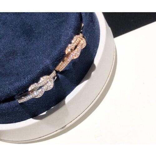 Brand Pure 925 Sterling Silver Bowknot lucky 8 Rings Wedding Engagement cross Ring Luxury Jewelry