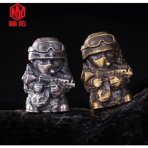 1PC EDC Paracord Beads Special Forces 925 Silver Retro Brass Copper Oxide Umbrella Rope Cord Lanyard Pendants Knife Beads