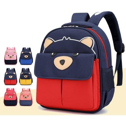 Childrens Schoolbag baby girl backpack Breathable Decompression Oxford Cartoon Bear Pattern Schoolbag Backpack children bag
