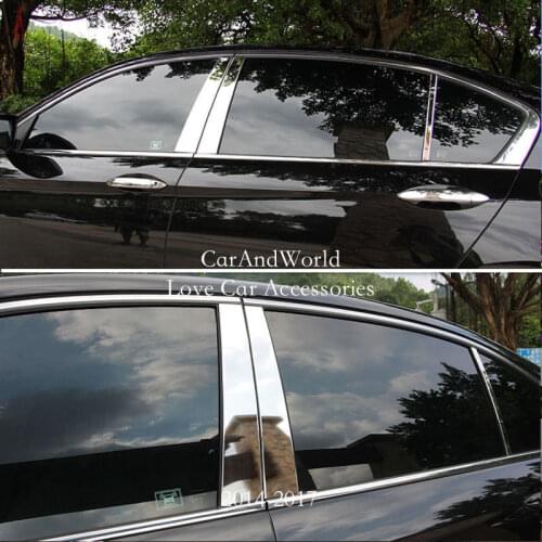 For Honda Accord Accessories 2008-2013 14-17 2018-2021 Stainless Steel Window Column Trims Center Pillar Covers Car Decoration