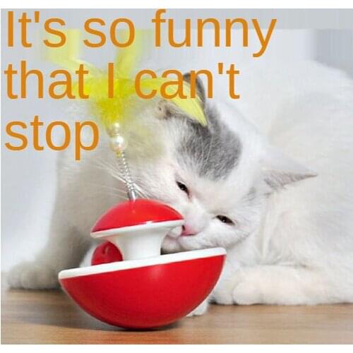 Cat Toys Tumbler Rolling Scratching Ball kitten toys Pet Products Interactive Feather Ball Toy for Dropshipping