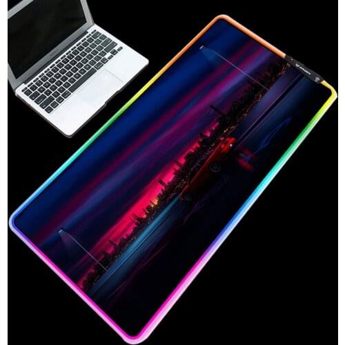 Mairuige Multi-size selection RGB series mouse pad red car pattern colorful table pad LED lighting keyboard pad