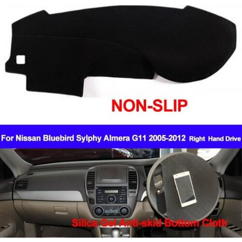 TAIJS Dashboard Cover DashMat Silicone For Nissan Bluebird Sylphy Almera G11 2005 - 2010 2011 2012 Dashmat Pad Sun Shade Carpet