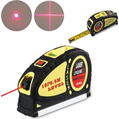 Multifunctional Infrared Laser Level Meter Measuring Tape Cross Point Laser Line Vertical Level Measuring Tool Tape Measure