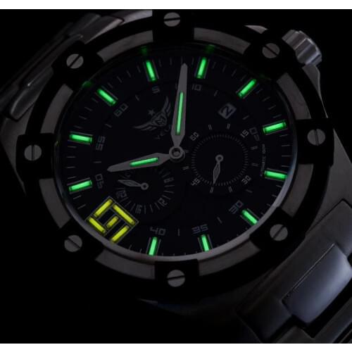 Yelang Men Automatic Watch Tritium Light T100 Miyota Movement Sapphire WR100M Mechanical Watch 24Hours Display