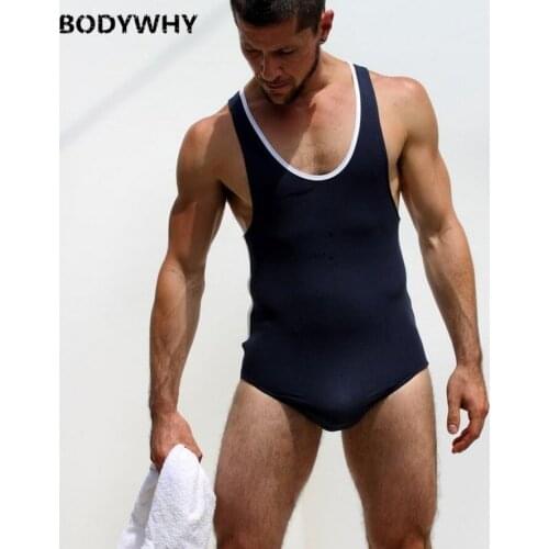 Mens Body Shaping One-Piece Back Heart 60S Ultra-Fine Modal Fitness Clothes Mens Underwear Lingerie Bodysuit