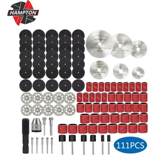 111pcs Engraver Abrasive Tools Set Accessories Rotary Tool Accessory for Dremel Drill Grinding Polishing Saw Blade Sand Circle