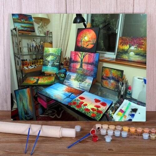 Natural Scenery Busy Day Paint By Numbers Complete Kit Acrylic Paints 50*70 Canvas Painting Home Decoration Handiwork