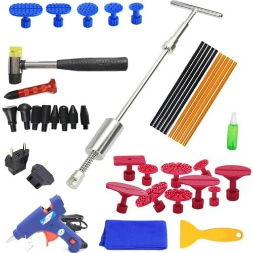 Dent Removal Reverse Hammer Paintless Dent Repair Set Dent Removal Puller Kit Slide Hammer Glue Suction Cup for Car Remove Hail