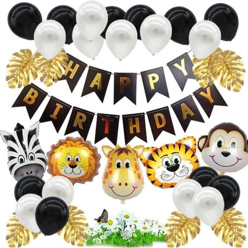 Mini animal head Foil Balloons inflatable air balloon happy birthday party decorations kids baby shower party supplies