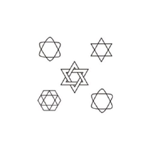 30MM×30MMDIY tattoo stickers waterproof female long-lasting six-pointed star black and white Korean version small fresh and cute