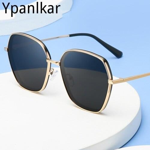New Polarize Polygonal Metal Frame for Women Outdoor Fashion Trends Sunglasses Design Master Elaborate Beach Tourism Sun Glasses