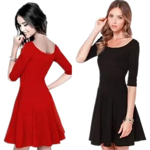 New 2020 Spring half sleeve elegent dress, Women Bodycon Dresses,sexy part dress Vestidos plus size XS-5XL 6XL Red Black Rose