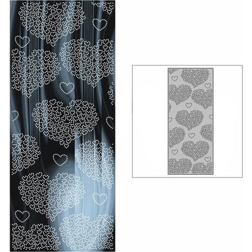 New Slim Spotted Hearts Miss You Background Plate Craft Embossing 2021 Metal Cutting Dies for DIY Scrapbooking Album Card Making