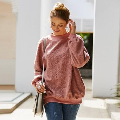 Plus velvet sweater women autumn and winter pullover long sleeve plush teddy blouse