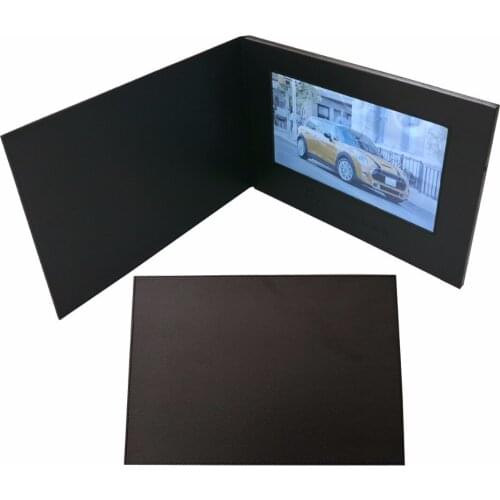 Custom production10.1" High grade leather video Brochure Universal Video Greeting Cards watching booklet for Advertising busines